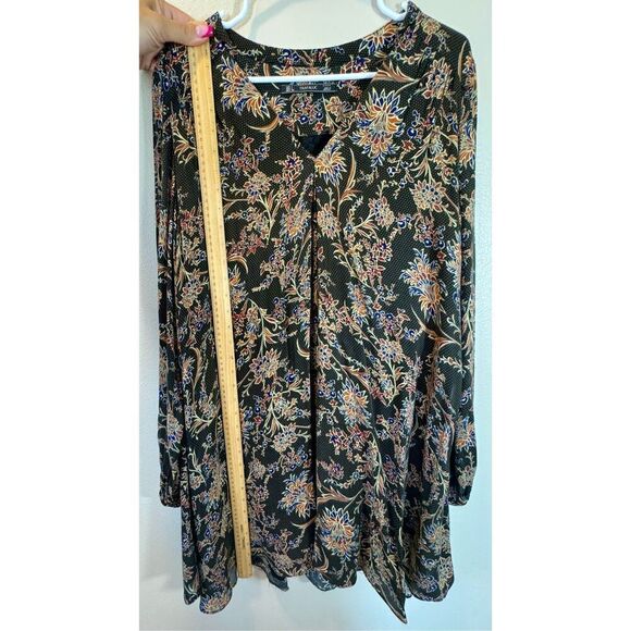 Zara Trafaluc Designer ZARA Floral Long Sleeve Printed Shirt Lined Dress Large - Picture 5 of 8
